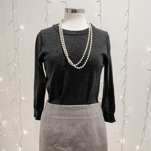 J. Crew Merino Wool Tippi Sweater, M, Heather Carbon, VGUC!